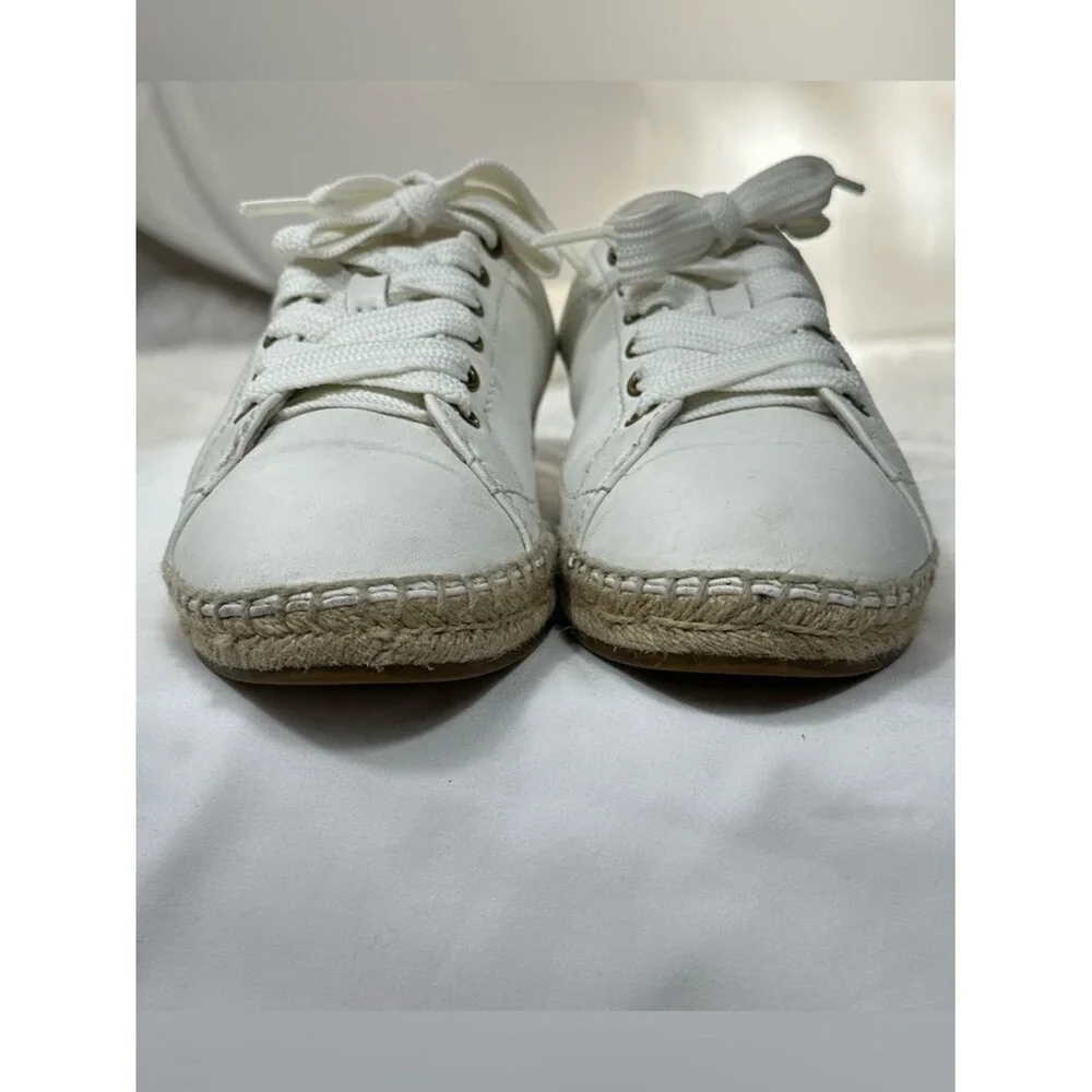 Coach C101 Espadrille Sneakers Womens Sz 8 White Pink Leather Comfort Casual
